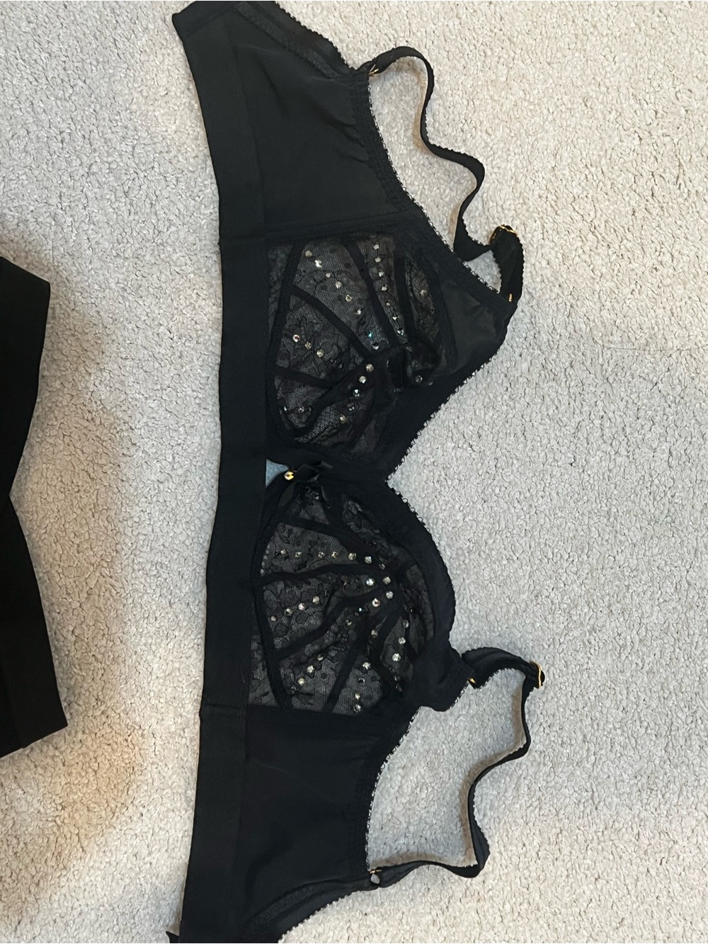 Agent Provocateur franni Black Lace Bralette, High-Waist Garter Set - Picture 8 of 12